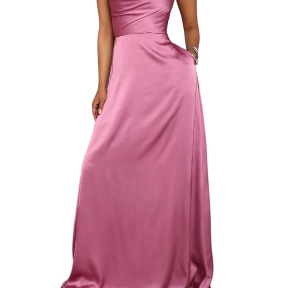 Satin Maxi Prom Dress - Picture 2 of 3